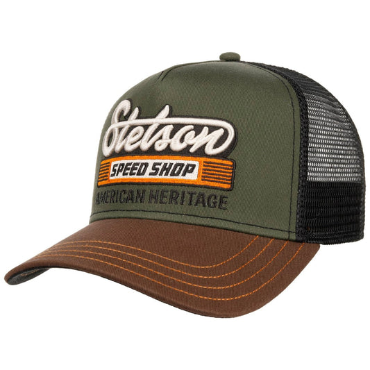 Stetson 'Speed Shop' Trucker Cap - Olive/Black